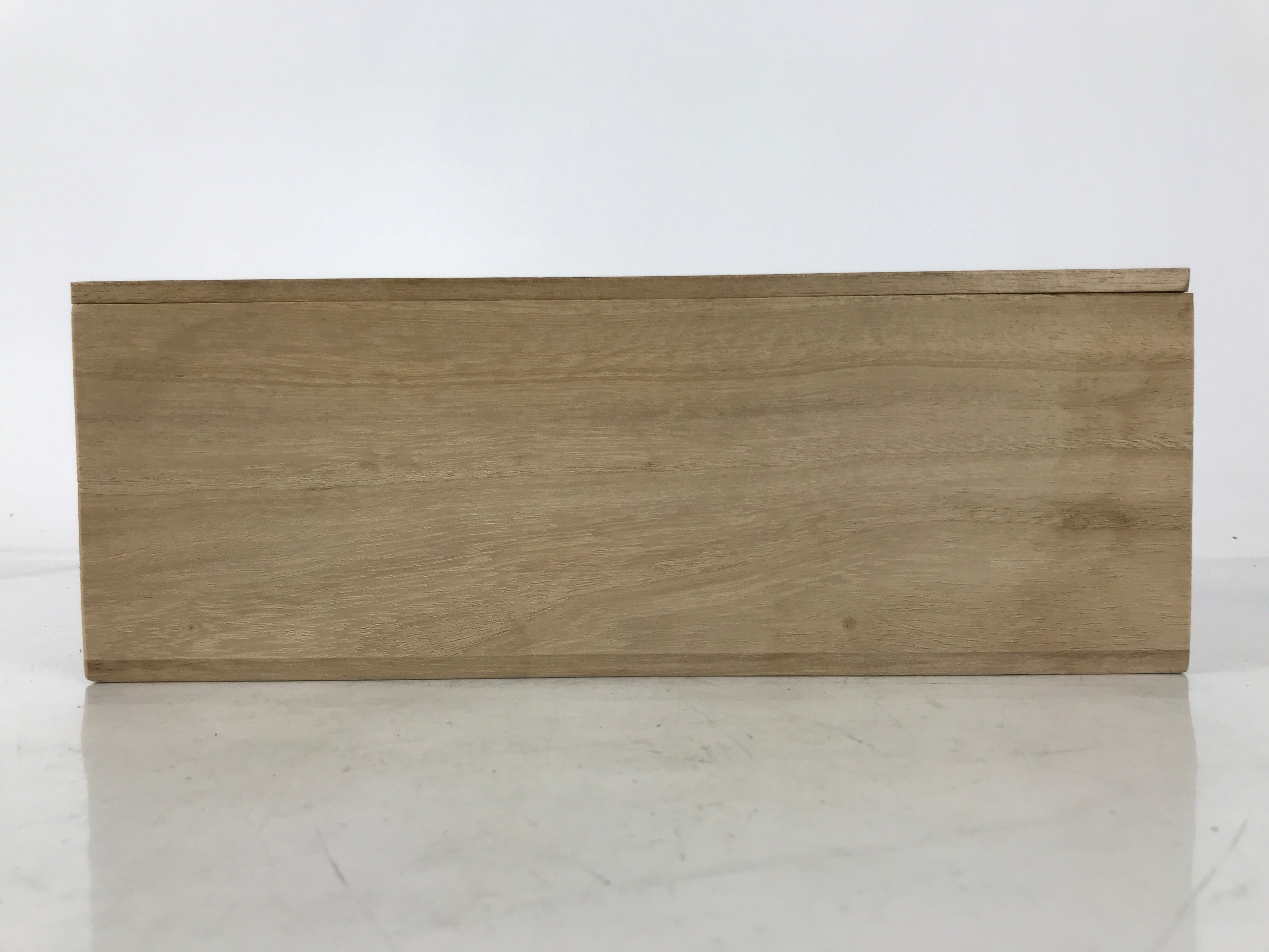 Japanese Wooden Lidded Pottery Storage Box Inside 29.8x10x10cm Brown X181