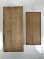 Japanese Wooden Lidded Pottery Storage Box Inside 31.5x13.5x13.5cm Brown X169