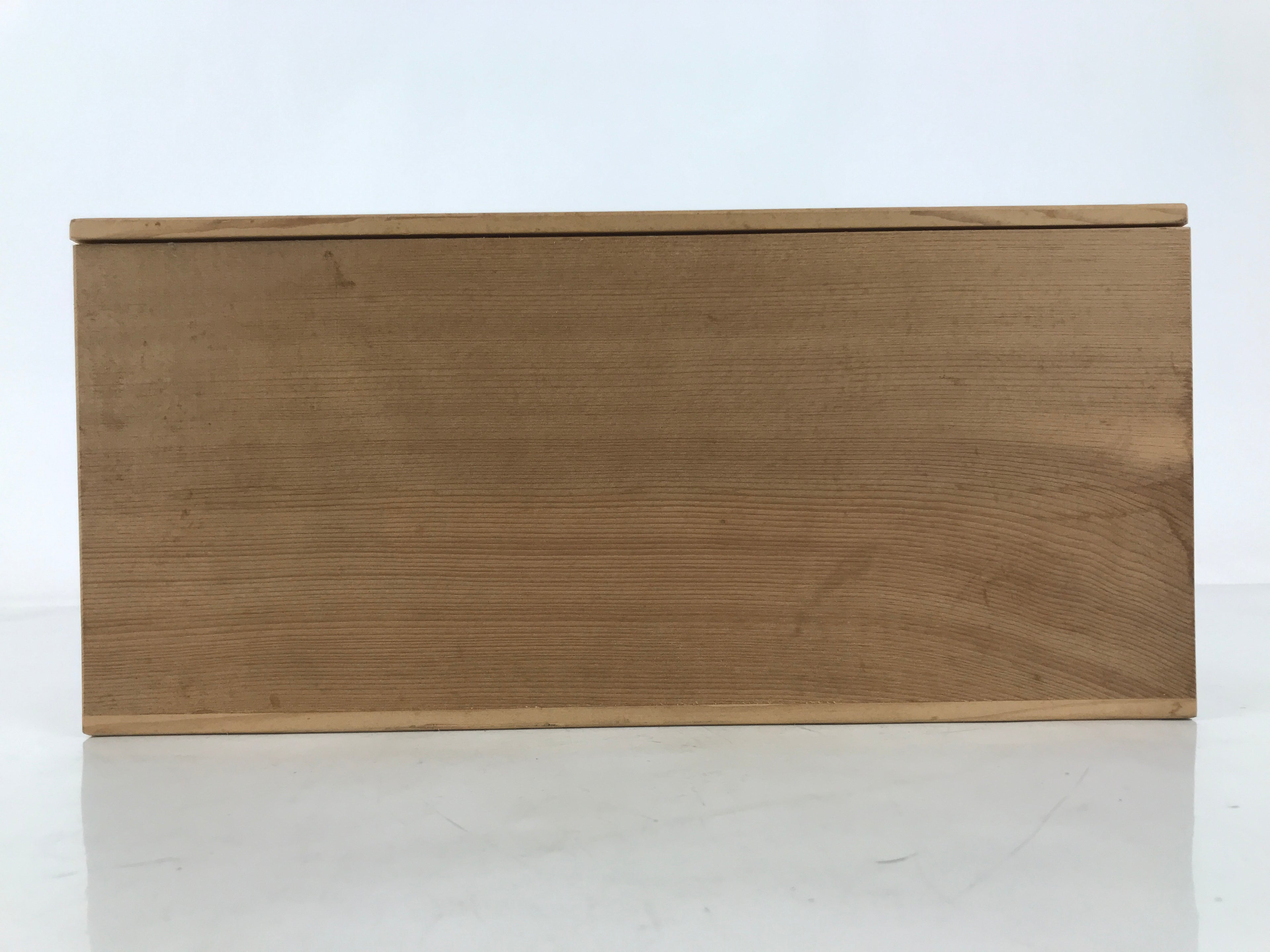 Japanese Wooden Lidded Pottery Storage Box Inside 31.5x13.5x13.5cm Brown X169
