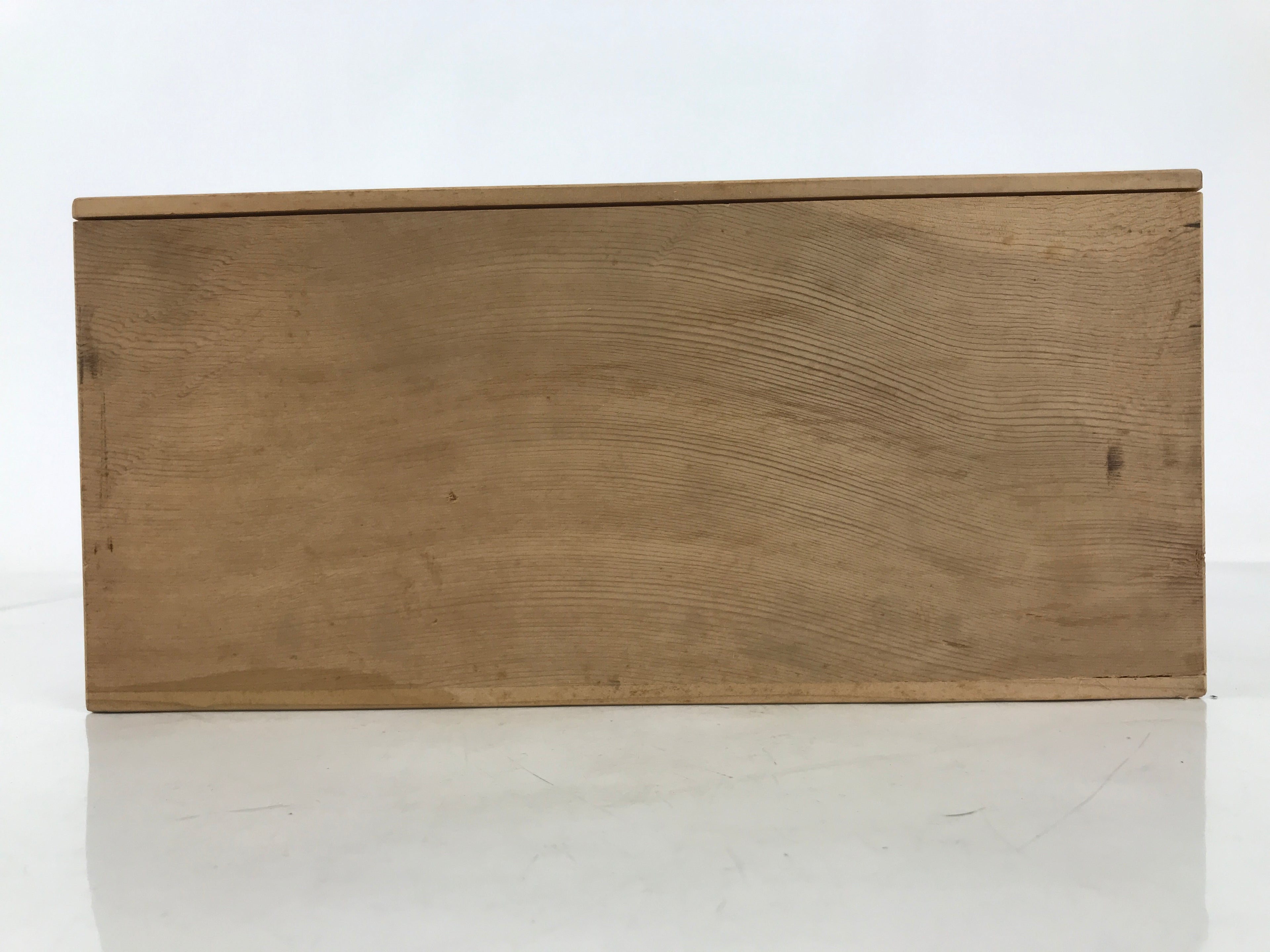 Japanese Wooden Lidded Pottery Storage Box Inside 31.5x13.5x13.5cm Brown X169