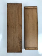 Japanese Wooden Lidded Pottery Storage Box Inside 32.6x9.4x4.8cm Brown X199