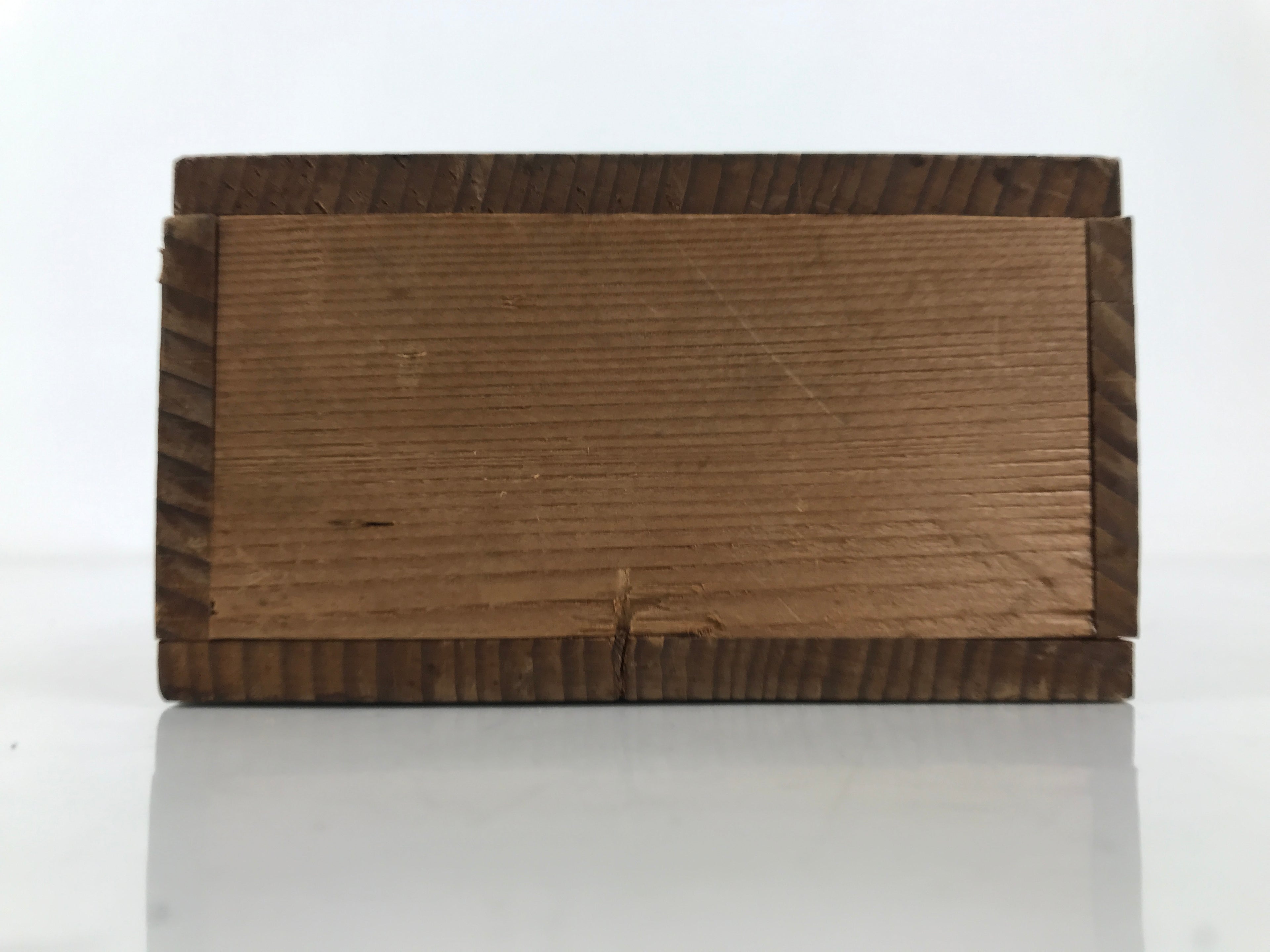 Japanese Wooden Lidded Pottery Storage Box Inside 32.6x9.4x4.8cm Brown X199