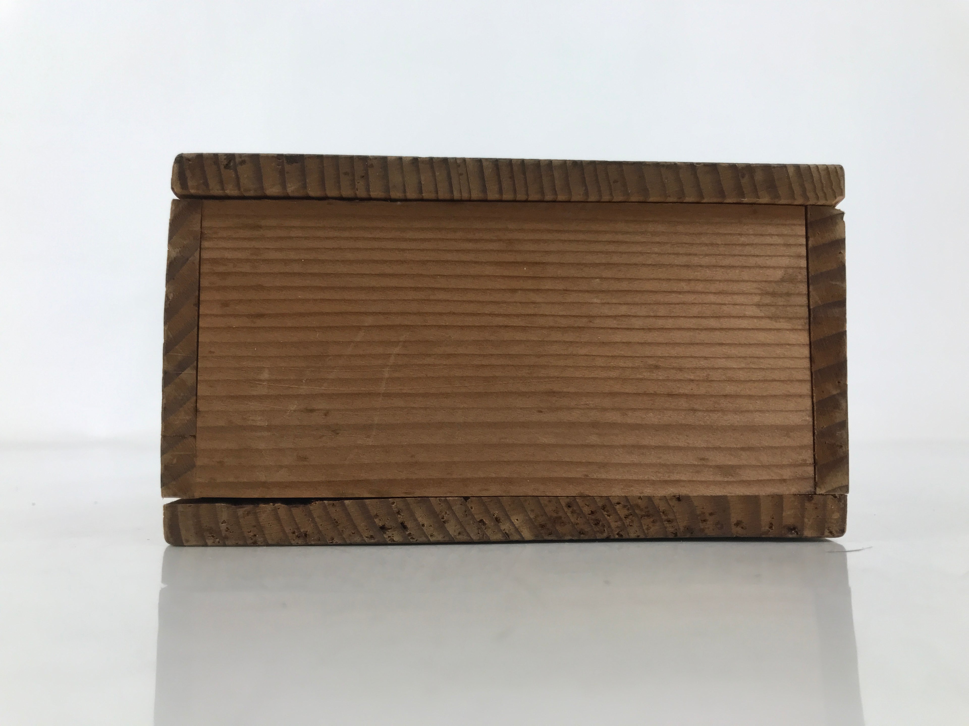 Japanese Wooden Lidded Pottery Storage Box Inside 32.6x9.4x4.8cm Brown X199