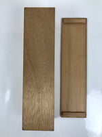 Japanese Wooden Lidded Pottery Storage Box Inside 35.5x8x8.5cm Teacup Brown X185