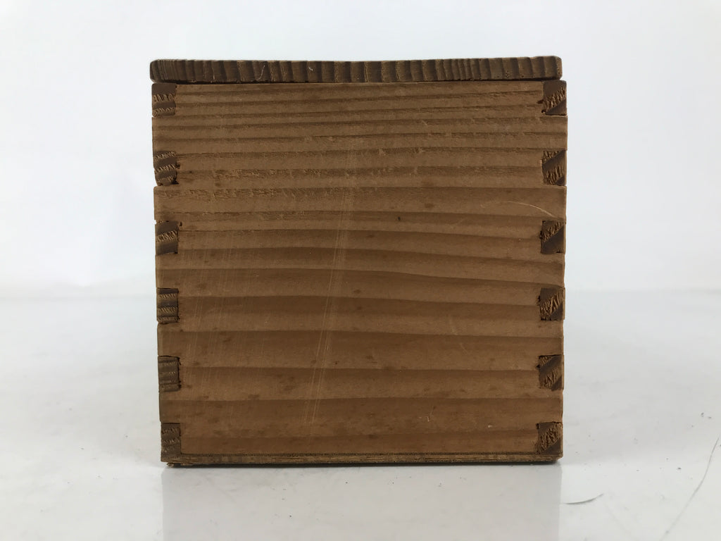 Japanese Wooden Lidded Pottery Storage Box Inside 35.5x8x8.5cm Teacup Brown X185