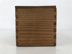 Japanese Wooden Lidded Pottery Storage Box Inside 35.5x8x8.5cm Teacup Brown X185