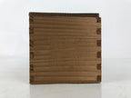 Japanese Wooden Lidded Pottery Storage Box Inside 35.5x8x8.5cm Teacup Brown X185
