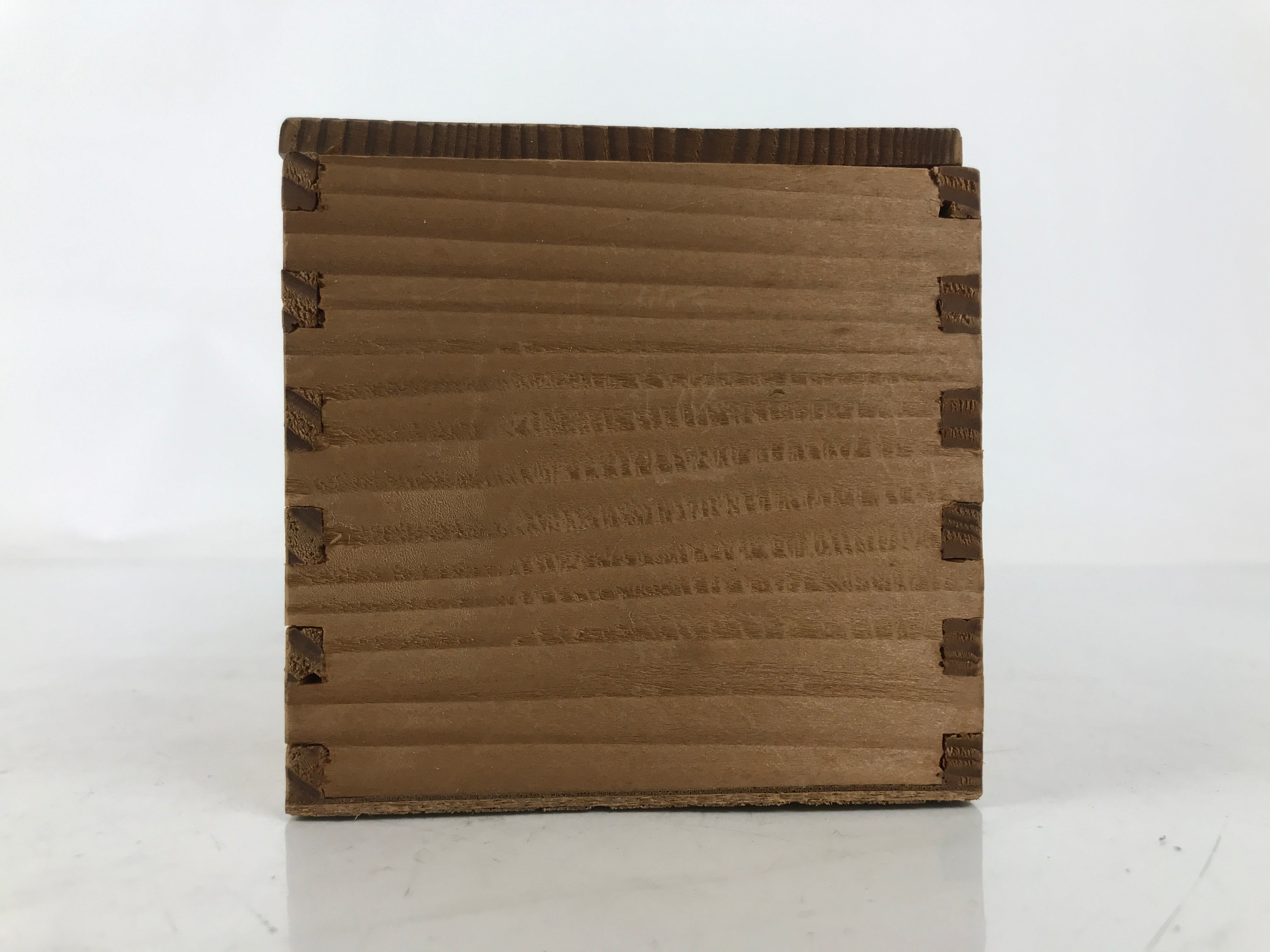 Japanese Wooden Lidded Pottery Storage Box Inside 35.5x8x8.5cm Teacup Brown X185