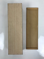 Japanese Wooden Lidded Pottery Storage Box Inside 38.4x10.2x8.9cm Brown X170