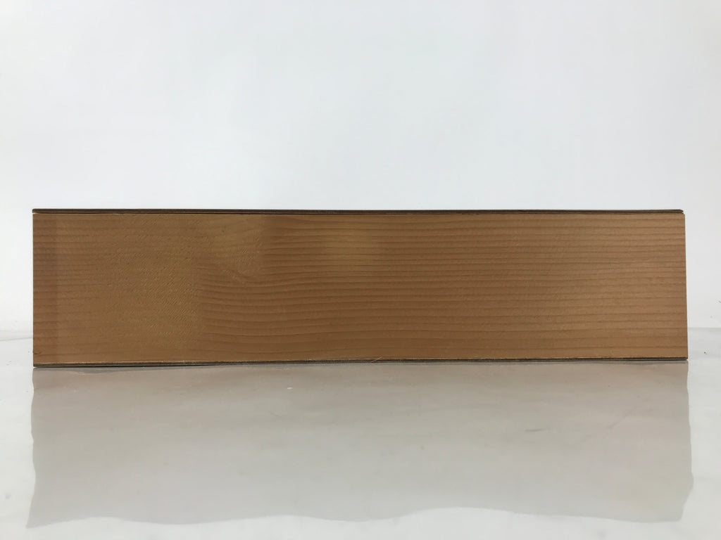 Japanese Wooden Lidded Pottery Storage Box Inside 38.4x10.2x8.9cm Brown X170