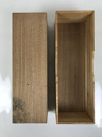 Japanese Wooden Lidded Pottery Storage Box Inside 38x11.2x10.5cm Brown X171