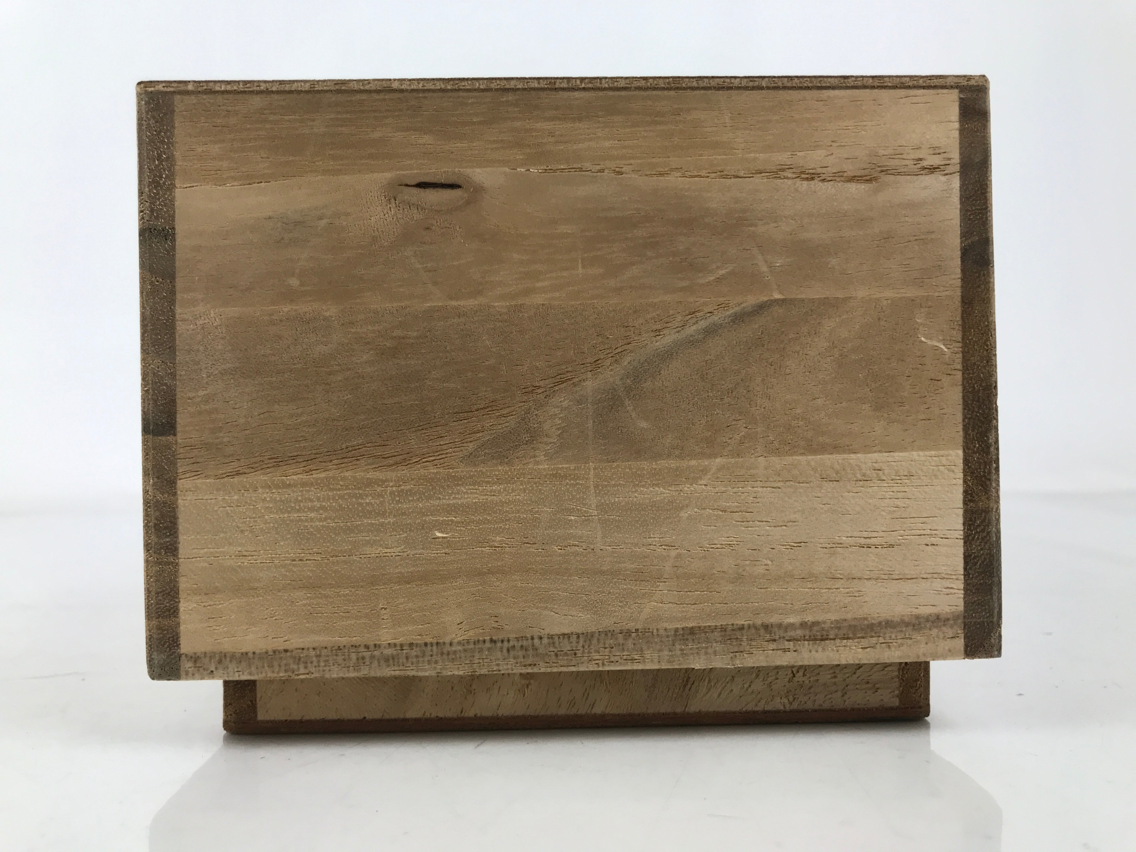 Japanese Wooden Lidded Pottery Storage Box Inside 38x11.2x10.5cm Brown X171