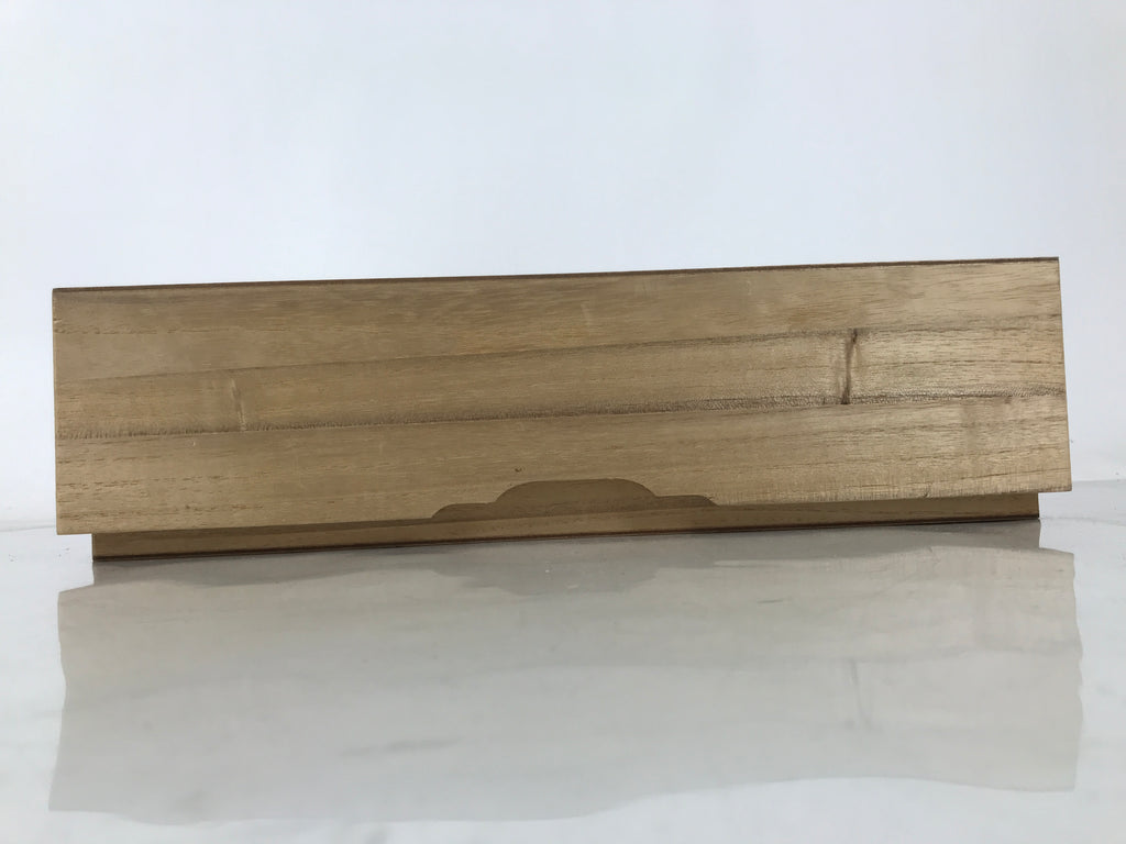 Japanese Wooden Lidded Pottery Storage Box Inside 38x11.2x10.5cm Brown X171
