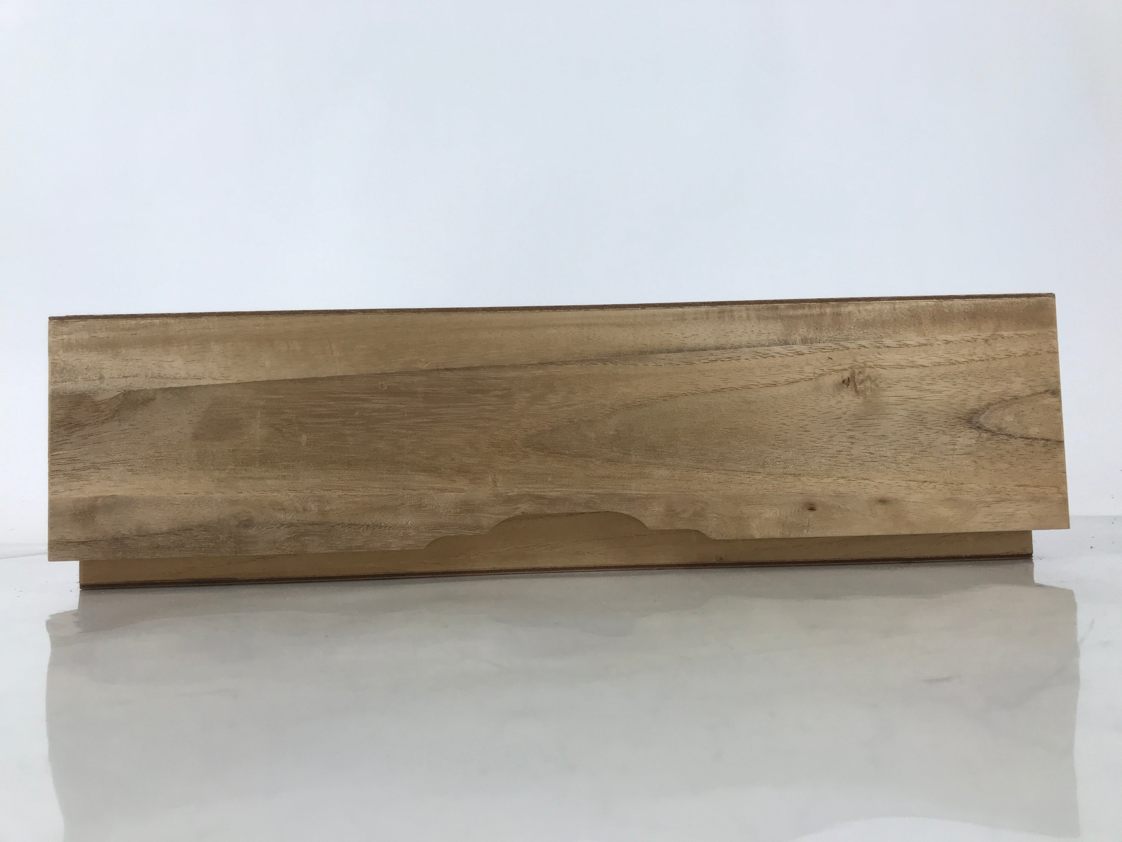 Japanese Wooden Lidded Pottery Storage Box Inside 38x11.2x10.5cm Brown X171