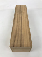 Japanese Wooden Lidded Pottery Storage Box Inside 38x8.5x7cm Brown X186