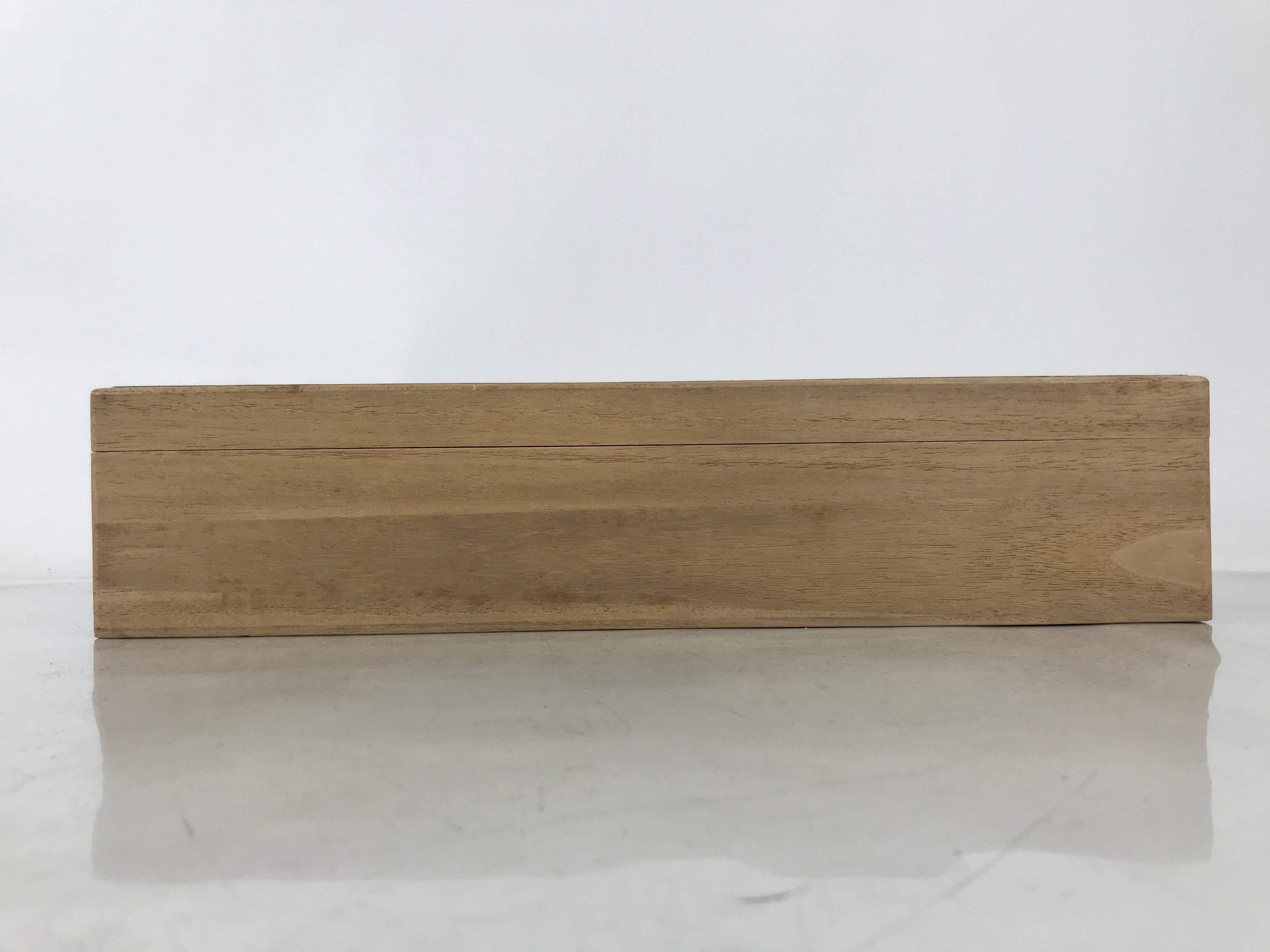 Japanese Wooden Lidded Pottery Storage Box Inside 38x8.5x7cm Brown X186