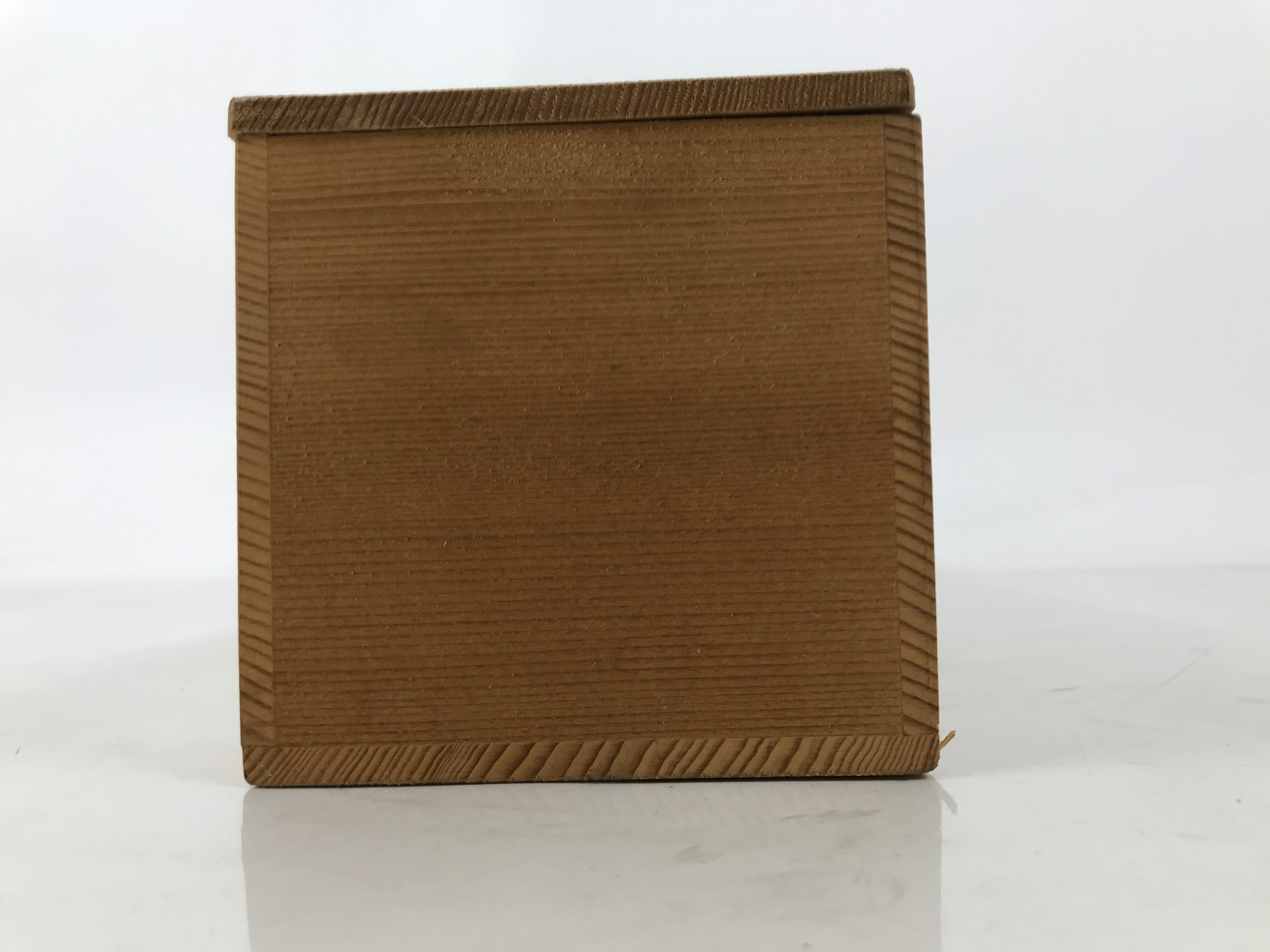 Japanese Wooden Lidded Pottery Storage Box Inside 45x10x10cm Brown X217