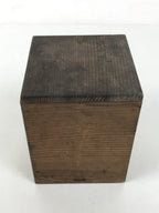 Japanese Wooden Lidded Pottery Storage Box Inside 8.3x8.3x10.3cm Brown X188