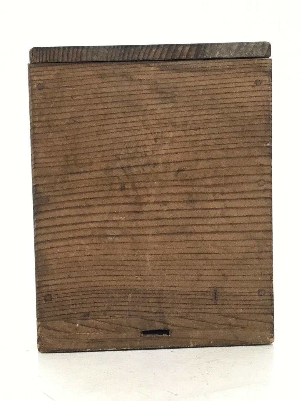 Japanese Wooden Lidded Pottery Storage Box Inside 8.3x8.3x10.3cm Brown X188