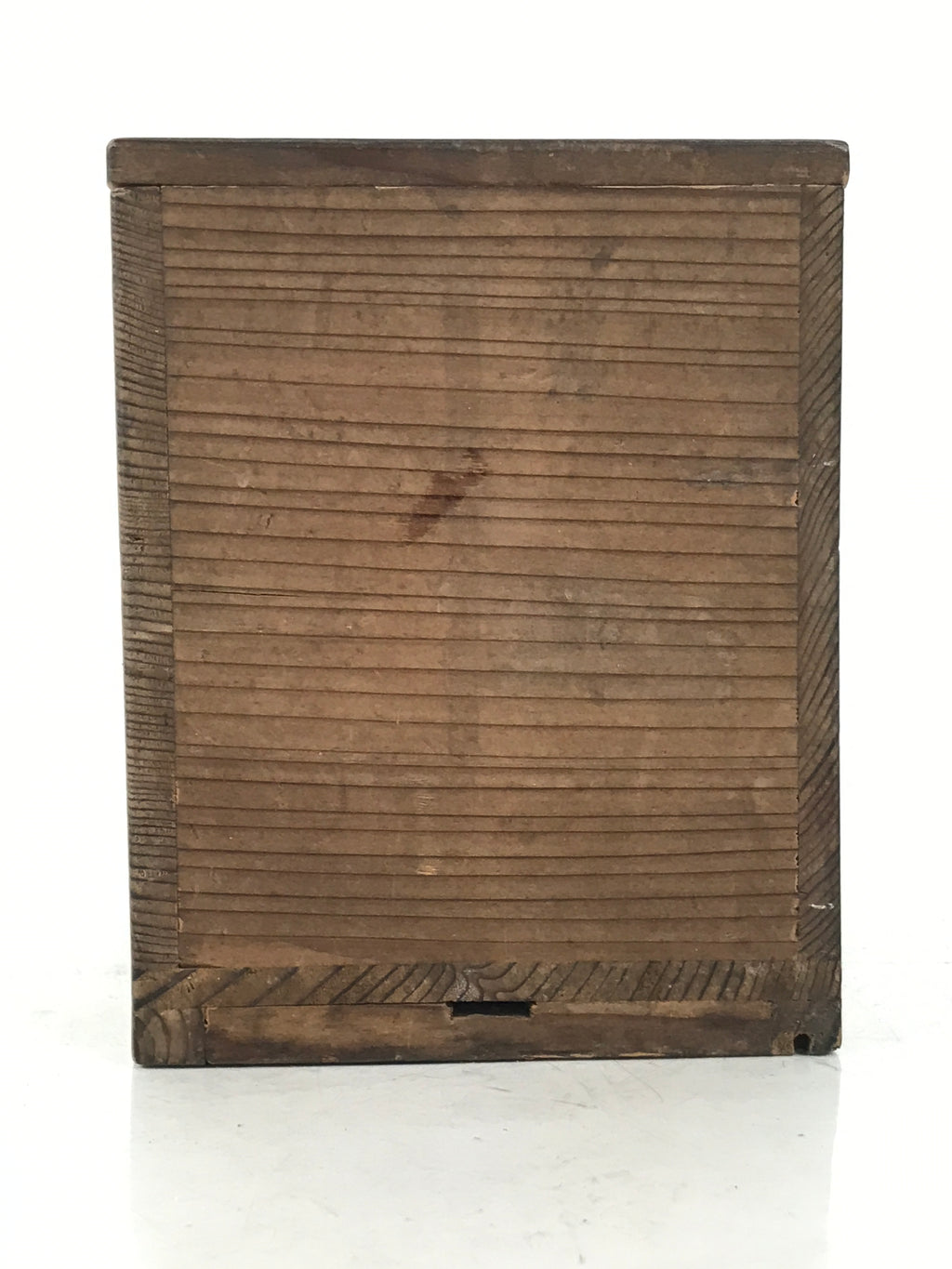 Japanese Wooden Lidded Pottery Storage Box Inside 8.3x8.3x10.3cm Brown X188