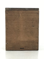 Japanese Wooden Lidded Pottery Storage Box Inside 8.3x8.3x10.3cm Brown X188