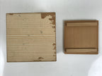 Japanese Wooden Lidded Pottery Storage Box Inside 8.5x8.5x11.6cm Brown X196