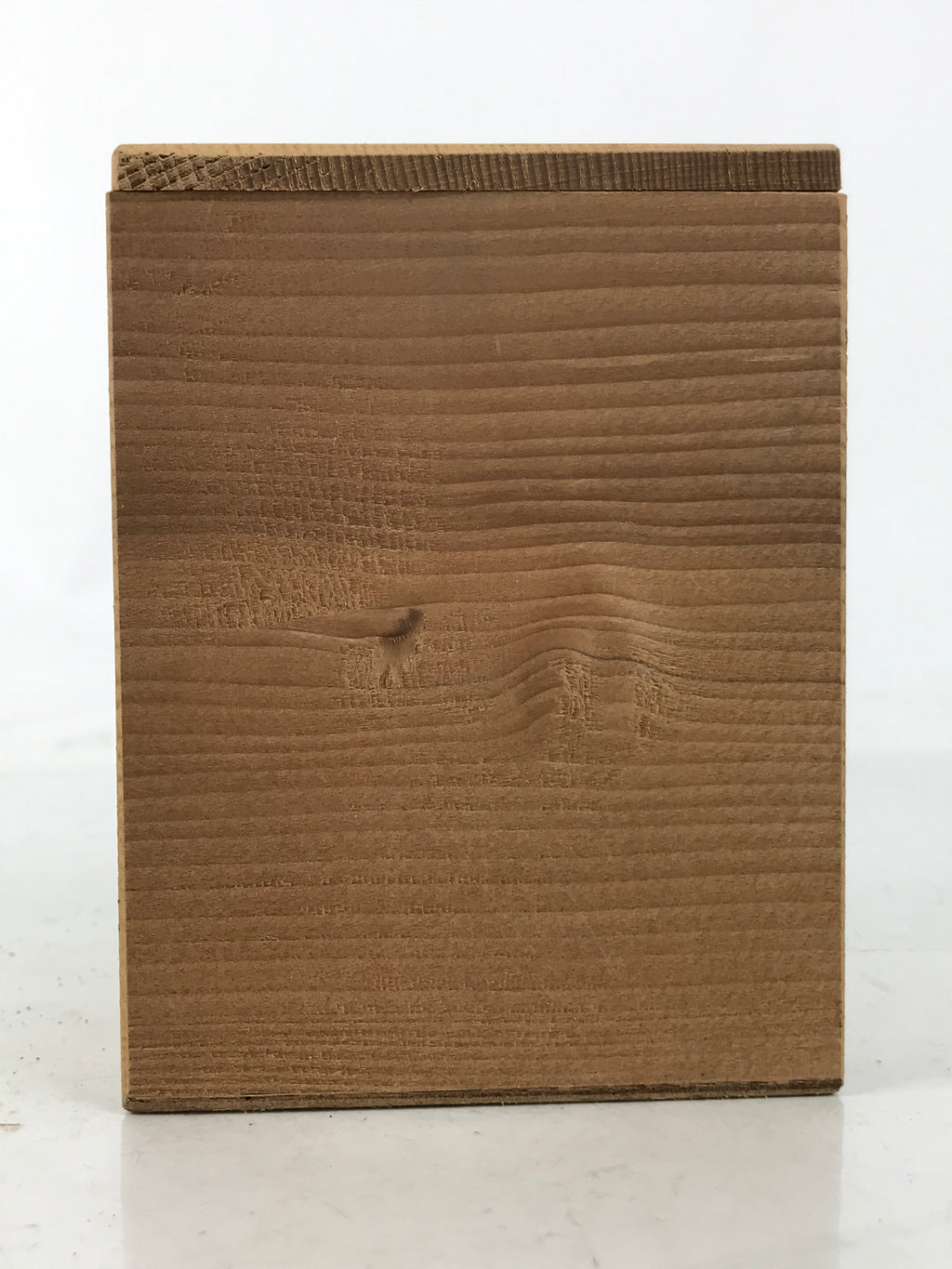Japanese Wooden Lidded Pottery Storage Box Inside 8.5x8.5x11.6cm Brown X196