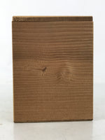 Japanese Wooden Lidded Pottery Storage Box Inside 8.5x8.5x11.6cm Brown X196