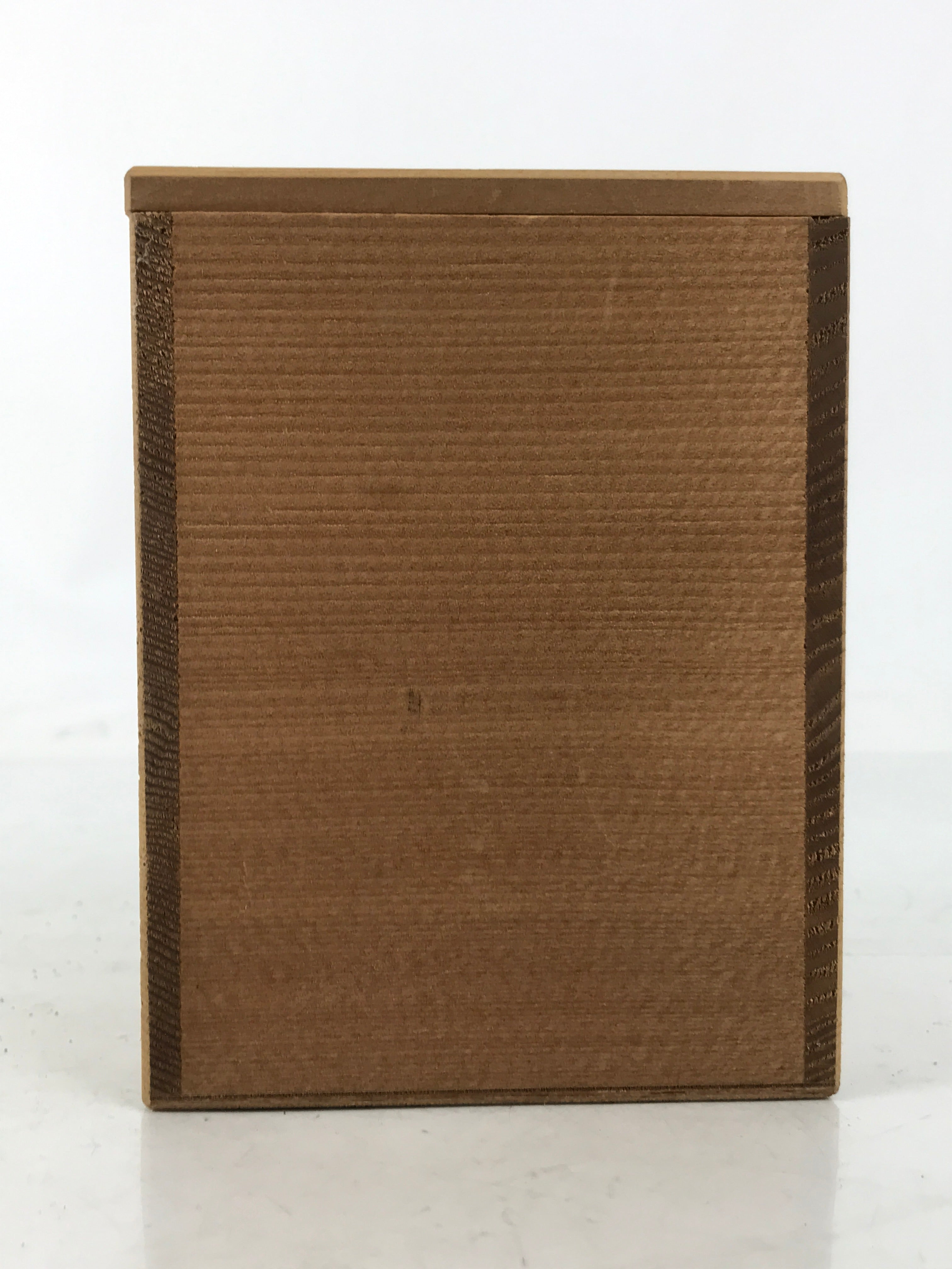 Japanese Wooden Lidded Pottery Storage Box Inside 8.5x8.5x11.6cm Brown X196