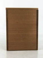 Japanese Wooden Lidded Pottery Storage Box Inside 8.5x8.5x11.6cm Brown X196