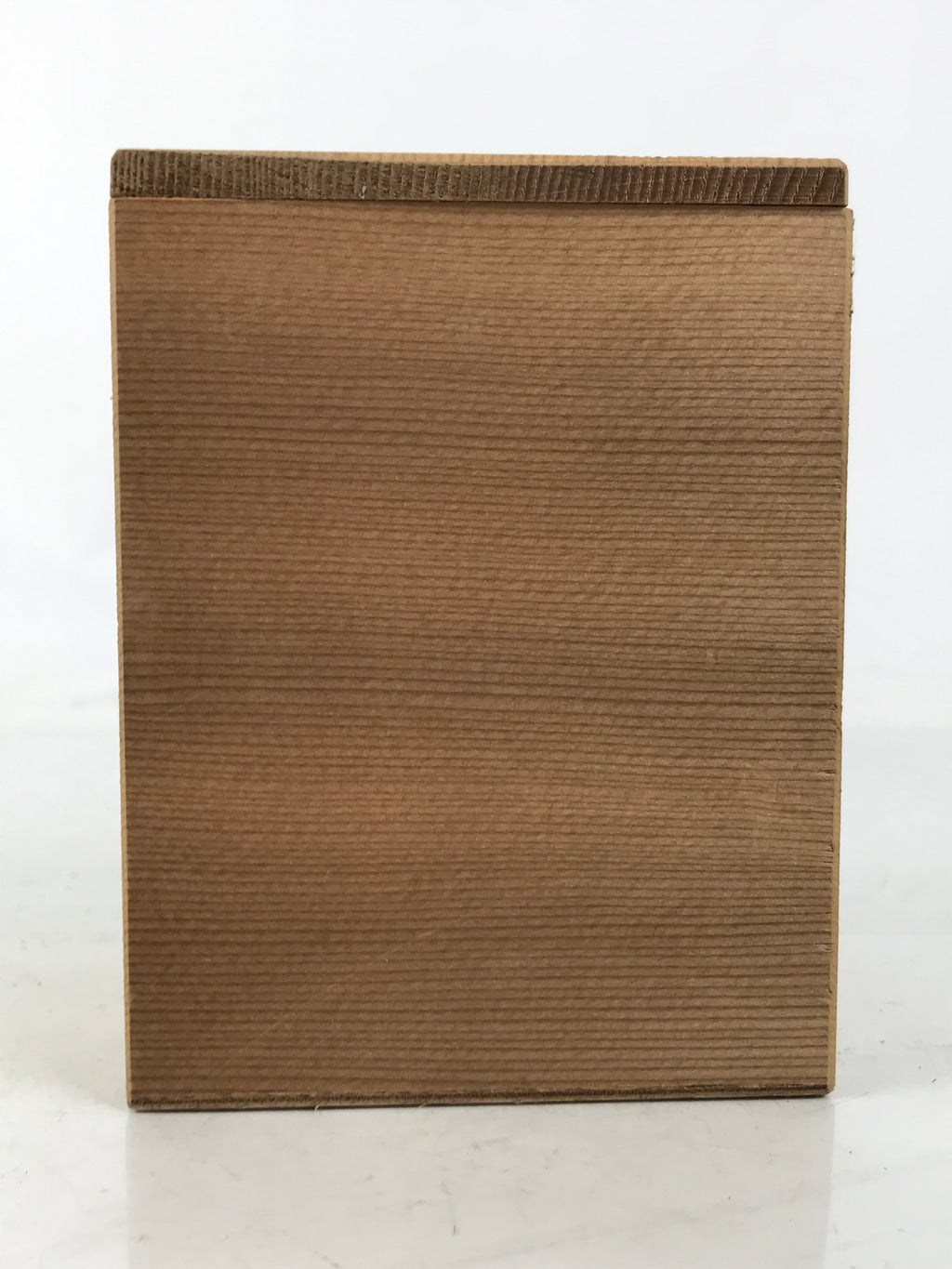 Japanese Wooden Lidded Pottery Storage Box Inside 8.5x8.5x11.6cm Brown X196