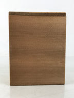 Japanese Wooden Lidded Pottery Storage Box Inside 8.5x8.5x11.6cm Brown X196