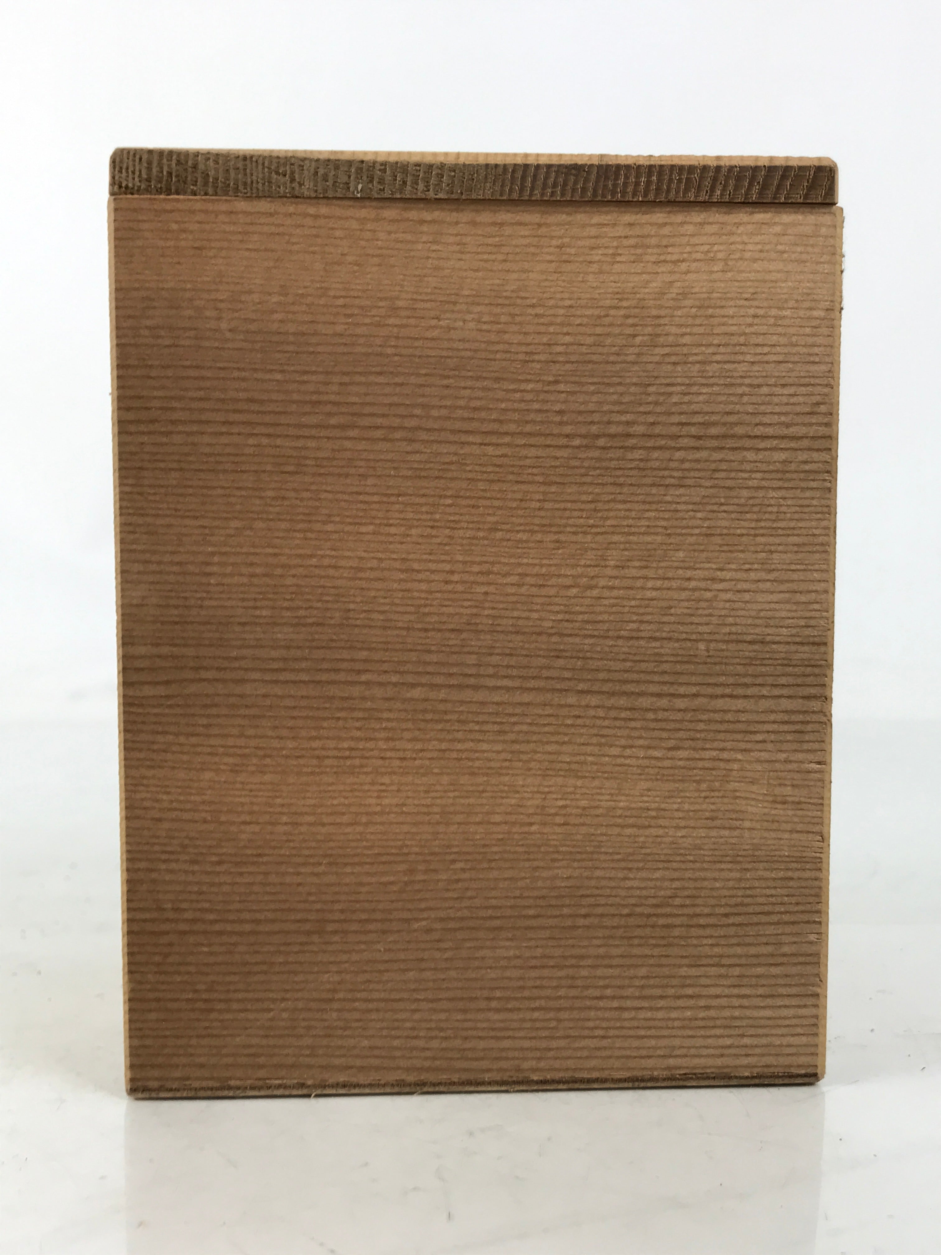 Japanese Wooden Lidded Pottery Storage Box Inside 8.5x8.5x11.6cm Brown X196