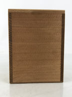 Japanese Wooden Lidded Pottery Storage Box Inside 8.5x8.5x11.6cm Brown X196