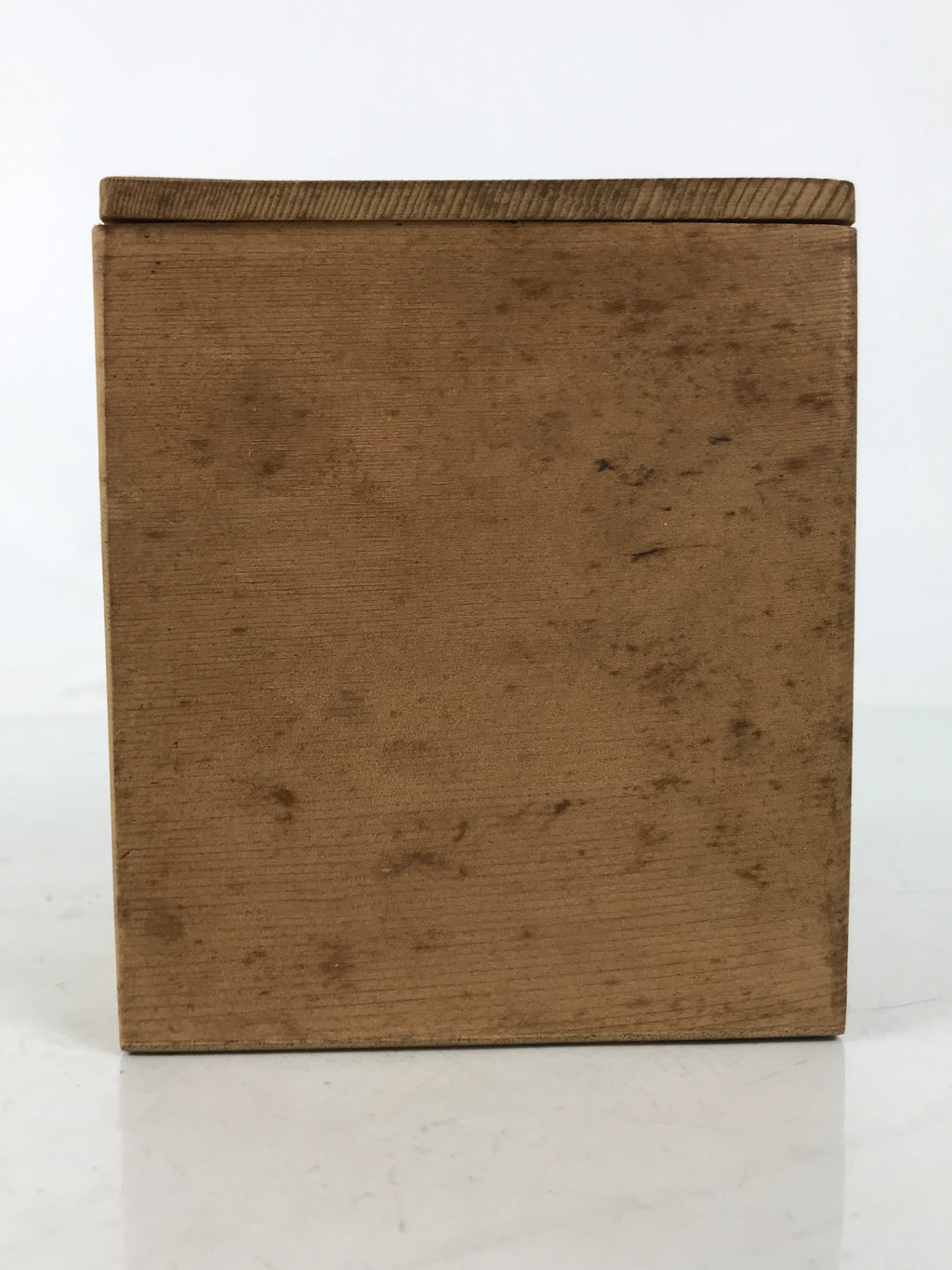 Japanese Wooden Lidded Pottery Storage Box Inside 9.5x9.5x11.5cm Brown X184