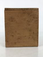 Japanese Wooden Lidded Pottery Storage Box Inside 9.5x9.5x11.5cm Brown X184