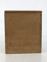Japanese Wooden Lidded Pottery Storage Box Inside 9.5x9.5x11.5cm Brown X184