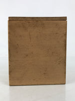 Japanese Wooden Lidded Pottery Storage Box Inside 9.5x9.5x11.5cm Brown X184