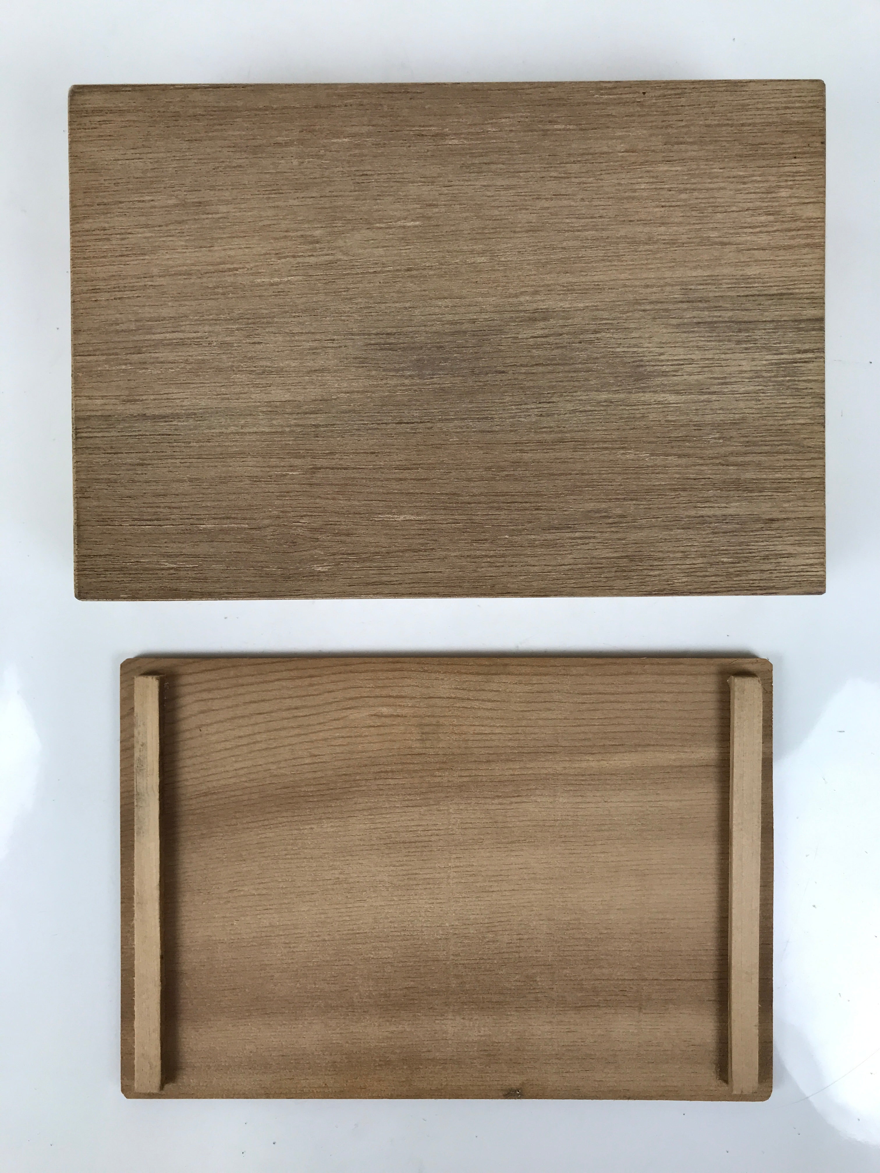 Japanese Wooden Lidded Sake Cup Storage Box Inside 21.5x14.3x5cm Brown X173