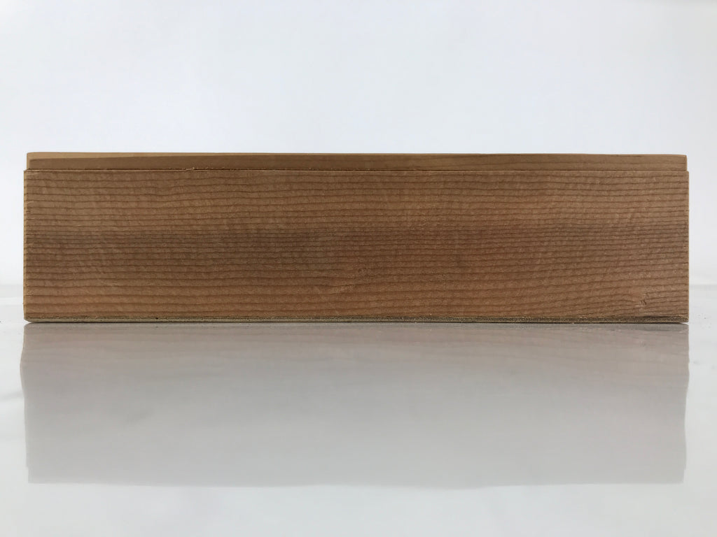 Japanese Wooden Lidded Sake Cup Storage Box Inside 21.5x14.3x5cm Brown X173