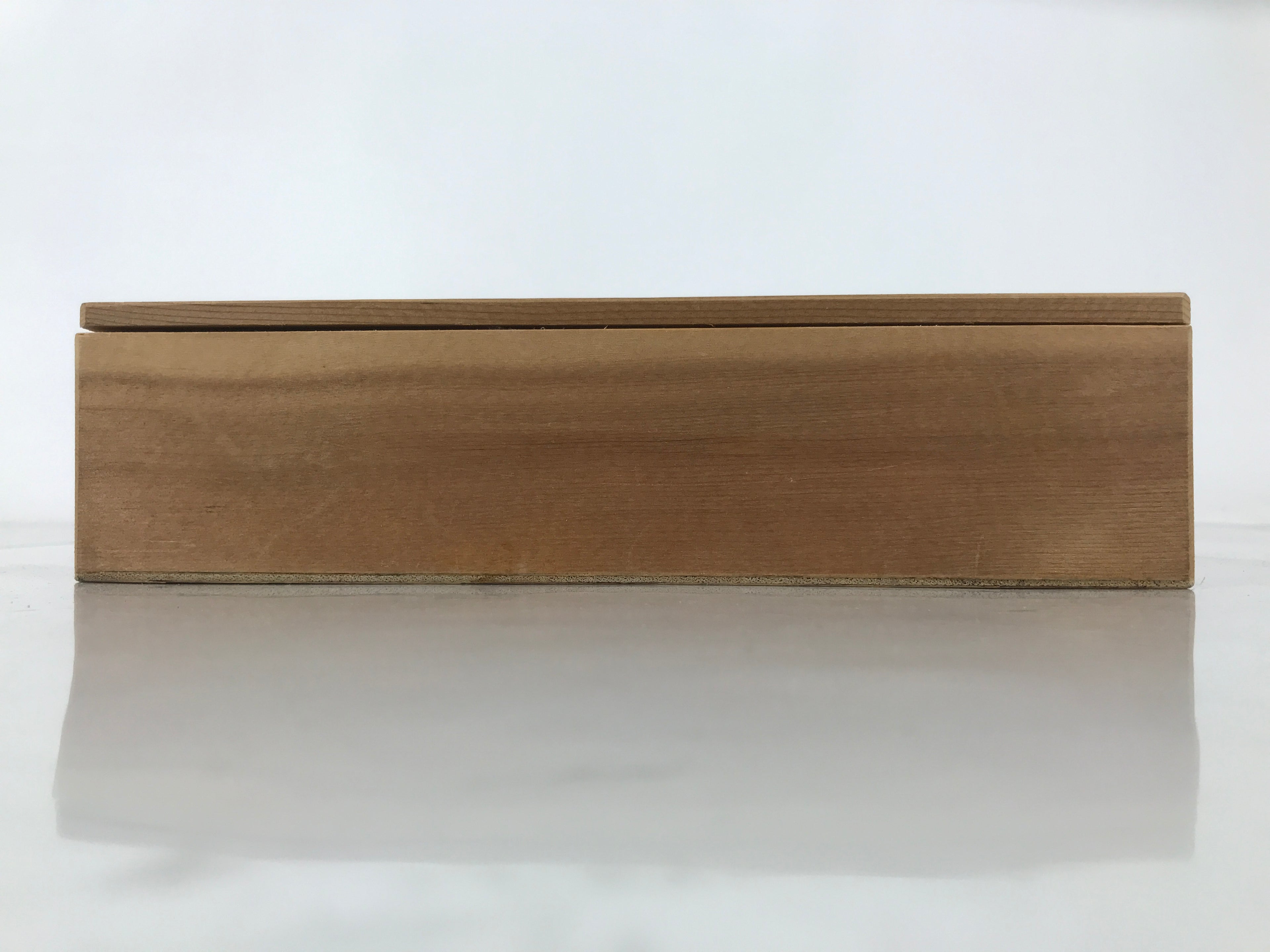 Japanese Wooden Lidded Sake Cup Storage Box Inside 21.5x14.3x5cm Brown X173