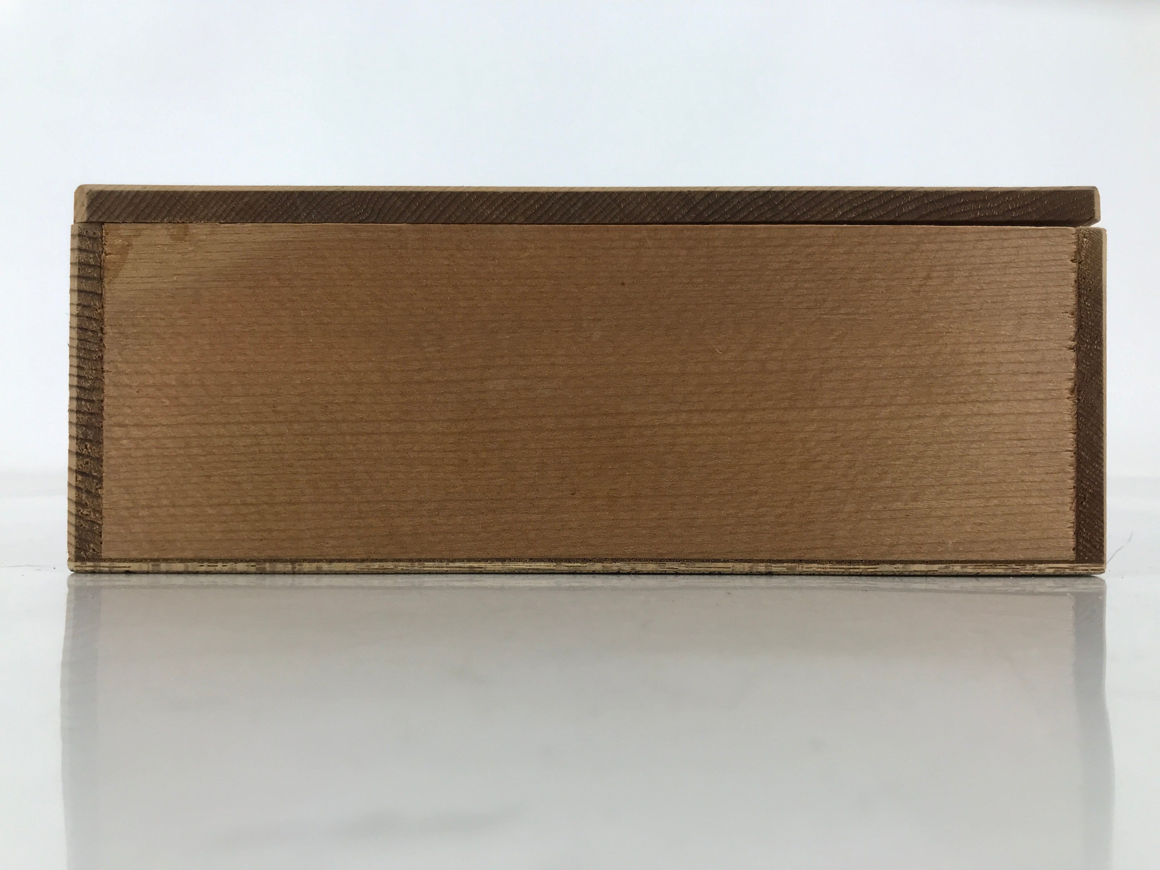 Japanese Wooden Lidded Sake Cup Storage Box Inside 21.5x14.3x5cm Brown X173