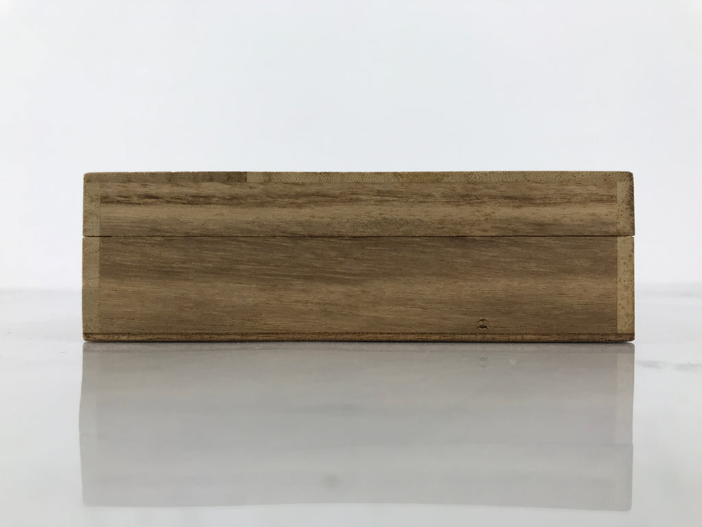 Japanese Wooden Lidded Storage Box Inside 28.3x13x1.8cm Incense Brown X227
