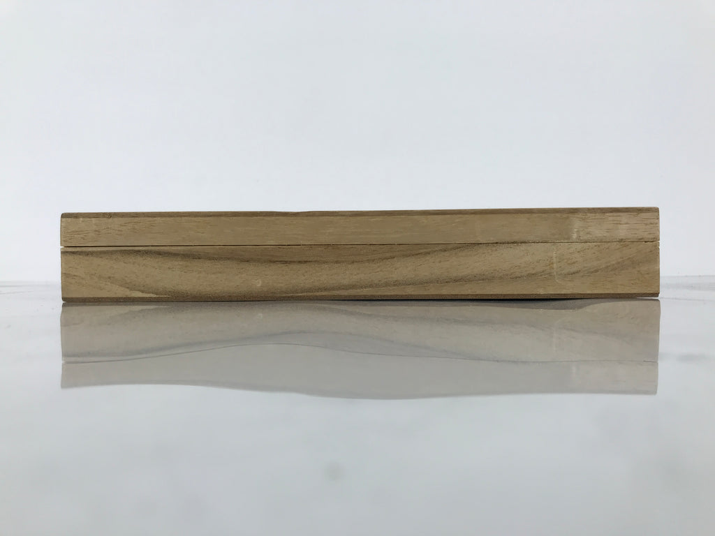Japanese Wooden Lidded Storage Box Inside 28.3x13x1.8cm Incense Brown X227