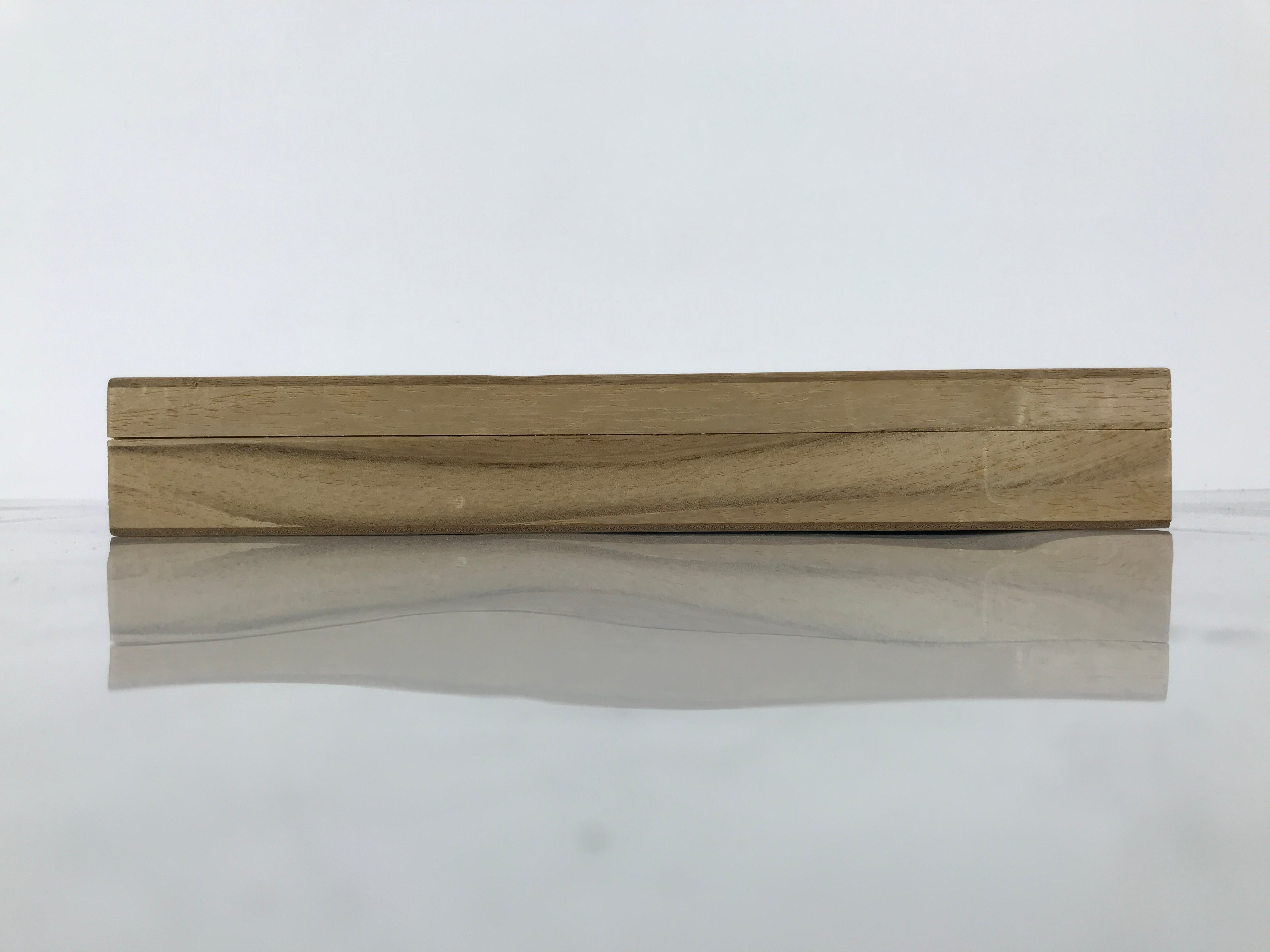 Japanese Wooden Lidded Storage Box Inside 28.3x13x1.8cm Incense Brown X227