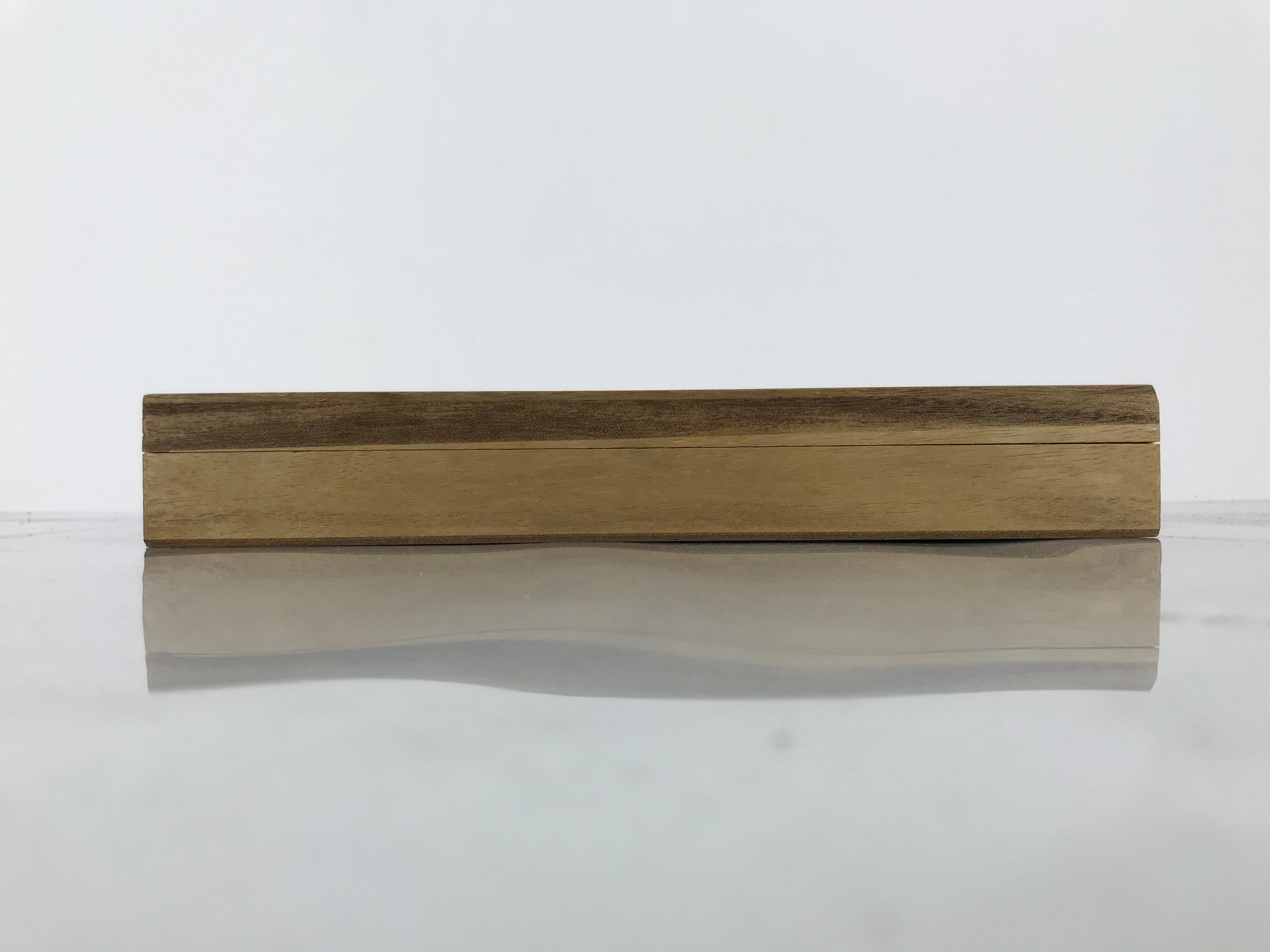Japanese Wooden Lidded Storage Box Inside 28.3x13x1.8cm Incense Brown X227