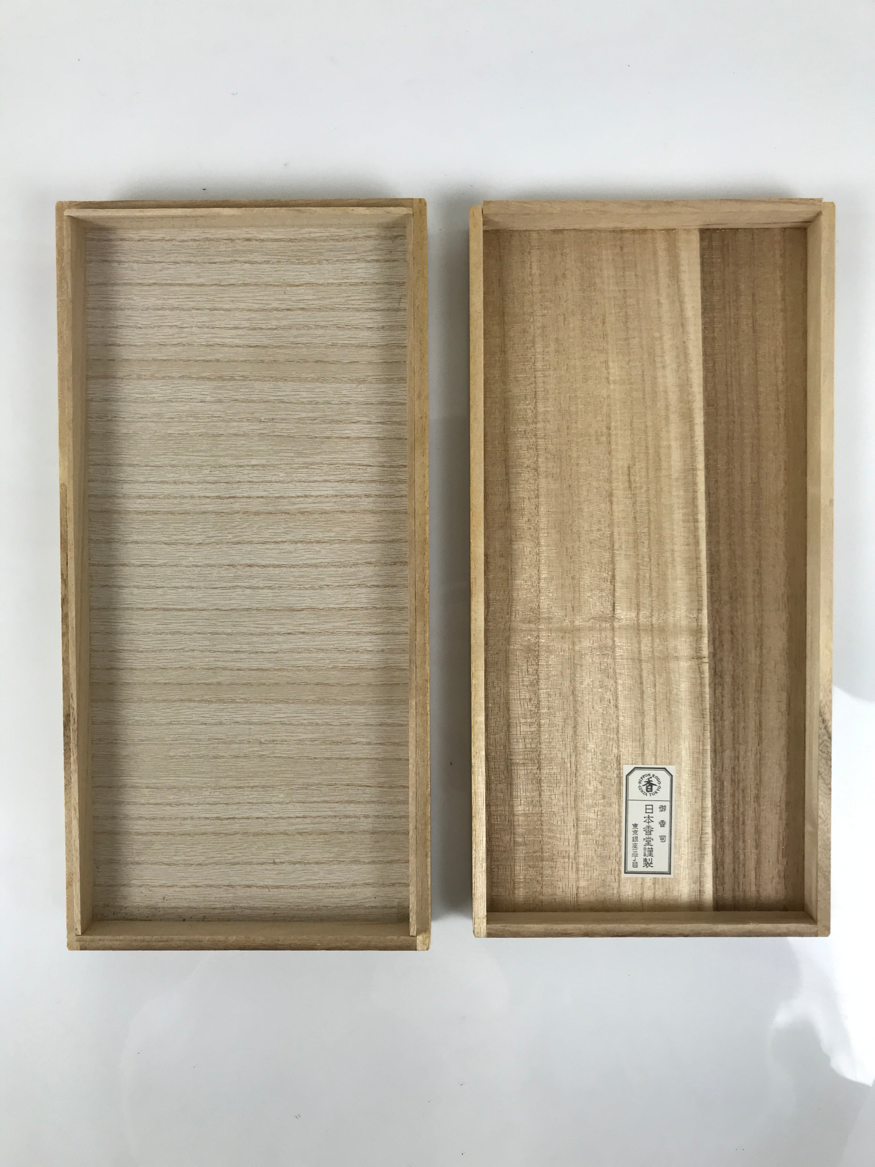 Japanese Wooden Lidded Storage Box Inside 28.3x13x1.8cm Incense Brown X227