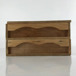 Japanese Wooden Lidded Storage Box Inside 35x25.5x6cm Stacking Set Brown X117