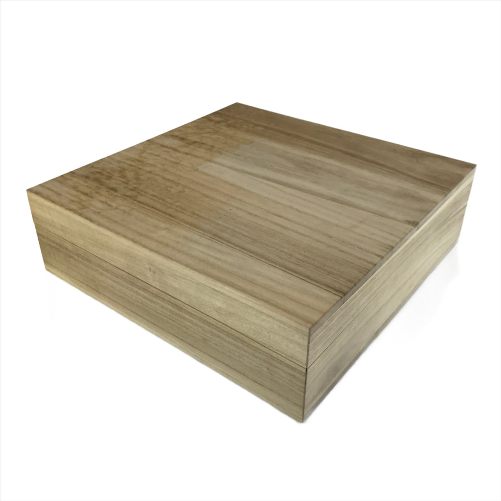 Japanese Wooden Lidded Storage Box Inside 39.5x39.5x7cm Paulownia Kiri X111