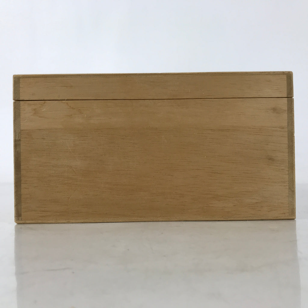 Japanese Wooden Lidded Storage Pottery Box Inside 23.8x19.7x8.7cm Brown X145